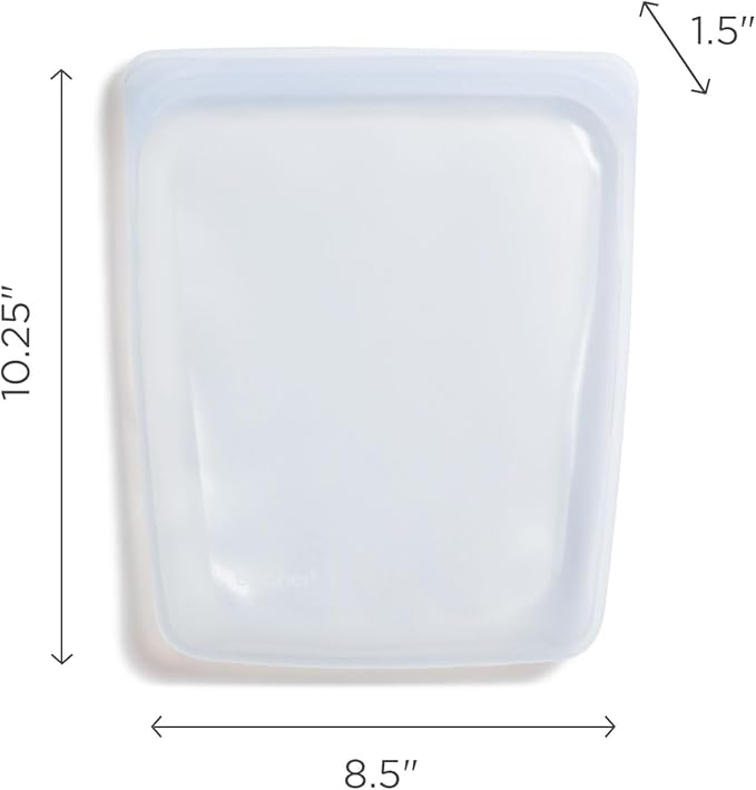Stasher Silicone Reusable Storage Bag, Half Gallon Bag, Reusable Freezer Bags, Microwave, Dishwasher, Oven Safe, Sous Vide, Premium Lunch Container, Eco Friendly, Food Storage Bags, 64 oz, Pink | Reusable Food Bag