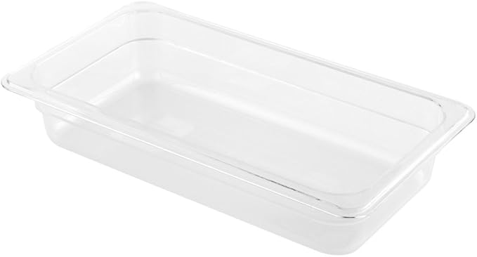 Restaurantware-2.5 Inch Deep Food Pans, 10 1/3 Size Commercial Food Storage Container - Freezable, Break-Resistant, Clear Plastic Cold Pans, Dishwashable, For Kitchens, Restaurants, Or Cafeterias