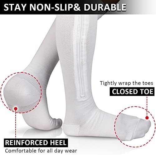 Ailaka Medical 15-20 mmHg Zipper Compression Socks Women Men