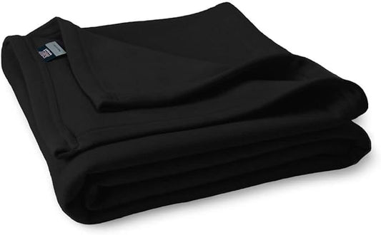 MV Sport Lightweight Sweatshirt Blanket Throw � Warm & Cozy, Breathable Oversized Fleece Knit, Couch, Bed, Travel, Cold Nights, and Outdoors � Soft Light Weight Blanket 54"" x 84"" Black