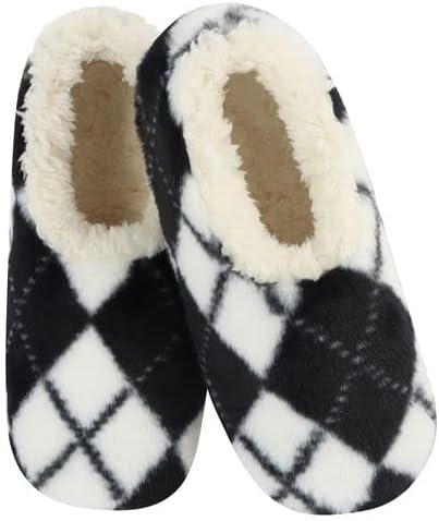 Snoozies Slipper Socks for Women Indoor, Cozy Sherpa-Lined Womens Slippers Non-Skid, Ladies Gifts