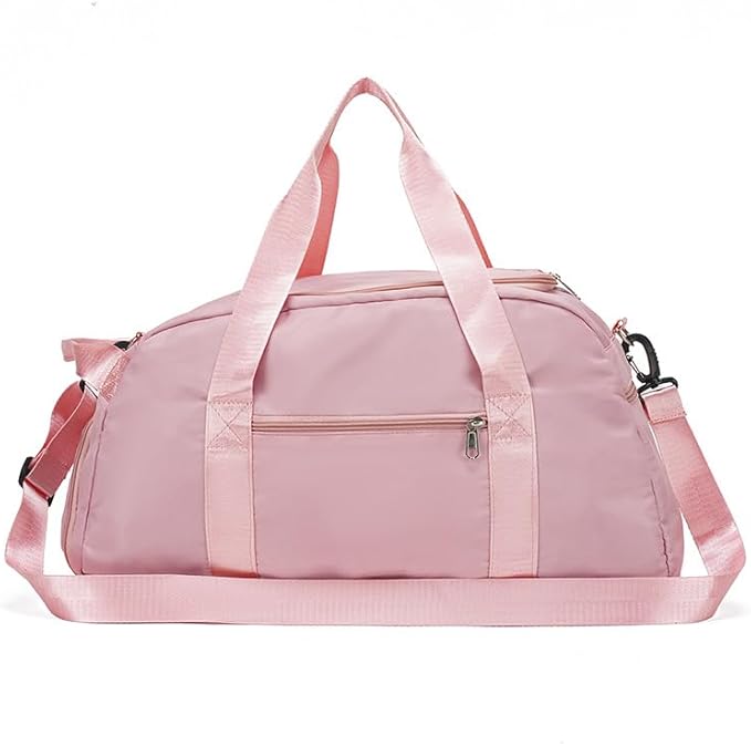 Gym Duffle Bag for Men Women, 3 in 1 Sports Duffle Bag with Shoe Compartment, Large Lightweight Weekender Travel Duffel Bag, Carry on Backpack (Pink)
