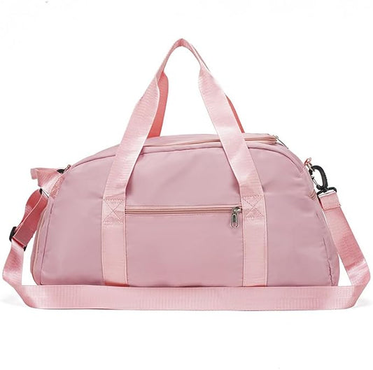 Gym Duffle Bag for Men Women, 3 in 1 Sports Duffle Bag with Shoe Compartment, Large Lightweight Weekender Travel Duffel Bag, Carry on Backpack (Pink)