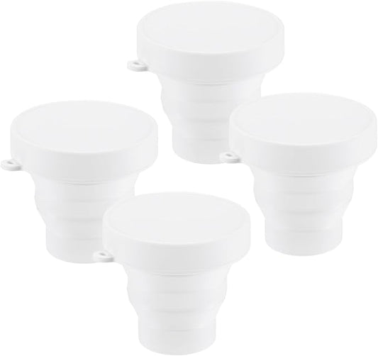 4 Pack Collapsible Travel Cup, 5.7oz(170ml) Silicone Portable Foldable Water Cup Bottle for Travel/Camping/Hiking, Reusable [White]