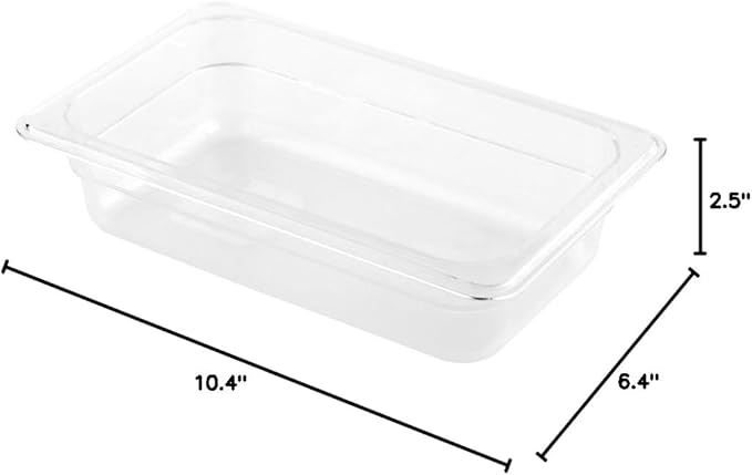 Restaurantware-2.5 Inch Deep Food Pans, 10 1/4 Size Commercial Food Storage Container - Freezable, Break-Resistant, Clear Plastic Cold Pans, Dishwashable, For Kitchens, Restaurants, Or Cafeterias