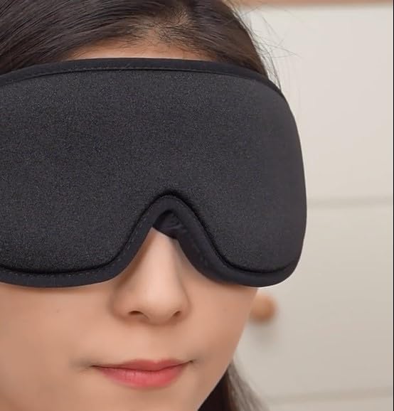 Sleep mask,Silky Touch with Soft Foam, Comfortable, Breathable,Offers Full Coverage,Flat on Your eyelids by Glory