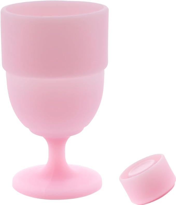 1 Pack Portable Collapsible Silicone Wine Glasses, Reusable Travel Camp Wine Glasses for Home Wedding Festival Anniversary Party Picnic Indoor Outdoor, Travel Silicone Wine Cups Capacity 6.76 Oz Pink
