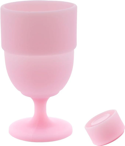 1 Pack Portable Collapsible Silicone Wine Glasses, Reusable Travel Camp Wine Glasses for Home Wedding Festival Anniversary Party Picnic Indoor Outdoor, Travel Silicone Wine Cups Capacity 6.76 Oz Pink