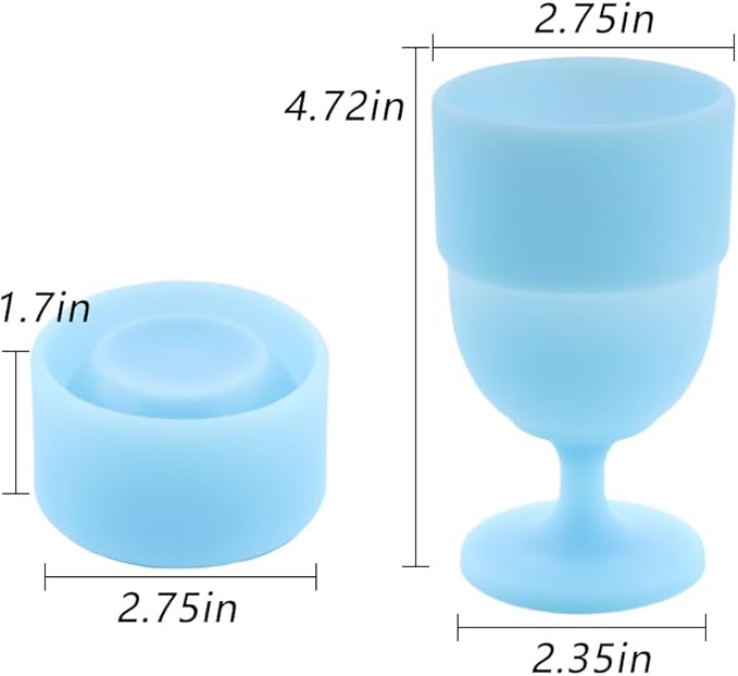 Portable Collapsible Silicone Wine Glasses Travel Camp Wine Glasses for Picnic Indoor Outdoor, Reusable, Capacity 6.76 Oz