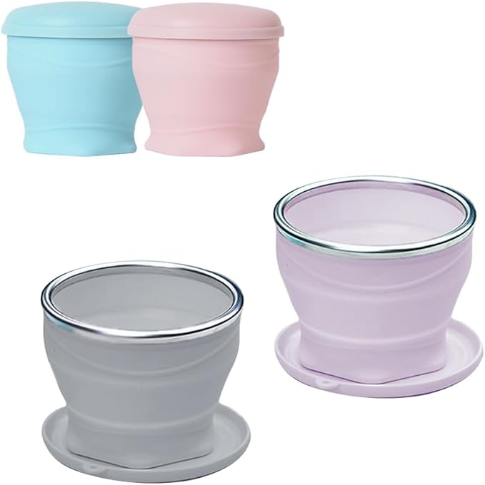 4 Pack Collapsible Travel Cups– Silicone Coffee Mug with Lid 180ML Portable Water Cups for Party Outdoor Camping
