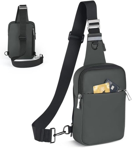 BROADREAM Mini Sling Bag for Men Women Small Crossbody Backpack Shoulder Bags with RFID & Waterproof for Hiking Trave Running