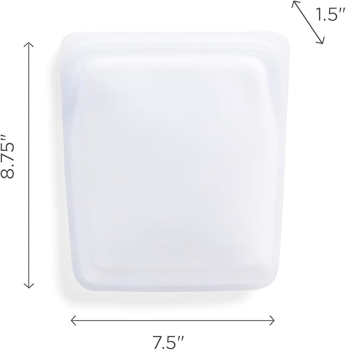 Stasher Silicone Reusable Storage Bag, Quart Bag, Reusable Freezer Bags, Microwave, Dishwasher, Oven Safe, Sous Vide, Eco Friendly, Lunch Container, Food-safe Silicone Snack Bags, 64 oz, Clear | Reusable Food Bag