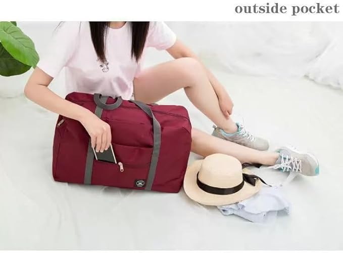 Large Capacity Travel Bag,Oxford Storage Bag, Clothing Storage Bag, Home and Travel, Multifunctional Sports Shoulder Bag (Magenta, Large)