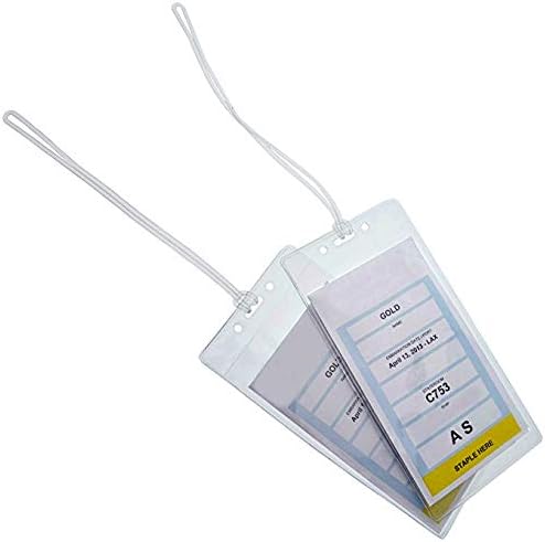 Premium Vinyl Cruise Ship Luggage Tag Holders with 9" Worm Loops by Specialist ID