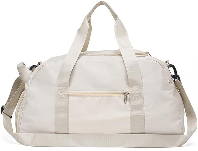 Gym Duffle Bag for Men Women, 3 in 1 Sports Duffle Bag with Shoe Compartment, Large Lightweight Weekender Travel Duffel Bag, Carry on Backpack (Beige)
