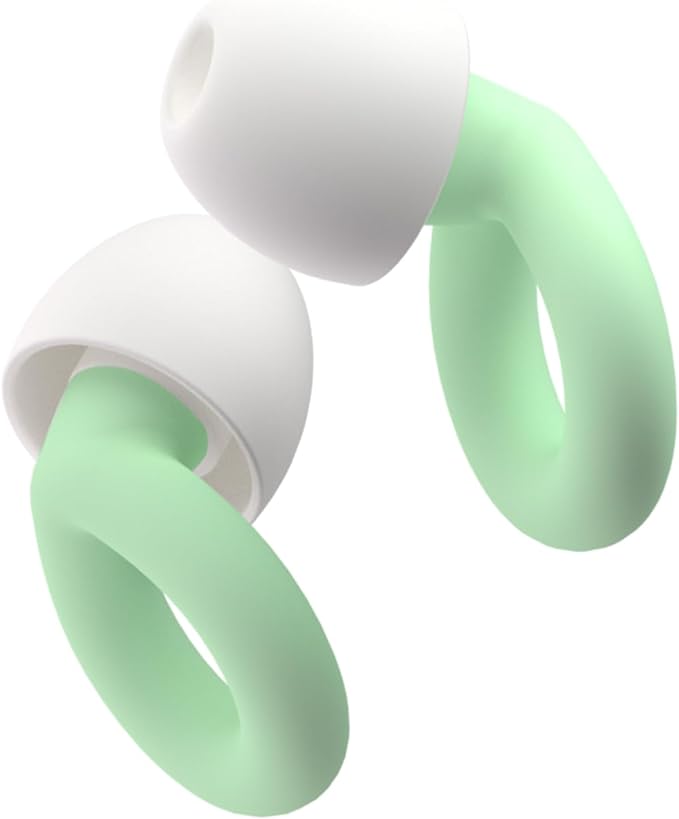 Silicone Ear Plugs for Noise Reduction, Reusable Ear Plugs for Sleeping Noise Cancelling, Concerts, Motorcycle, Travel & Hearing Protection NRR 33dB - 8 Ear Tips in XS/S/M/L, Green