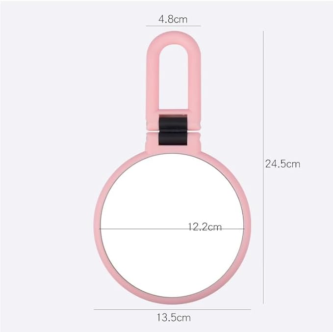 1X 5X Handheld Mirror with Handle for Travel， Magnifying Mirror, Magnification, Rotation Adjustable Handle, Double Sided Folding, Mirror for Women for Eyes Makeup Travel Table Desk Shaving