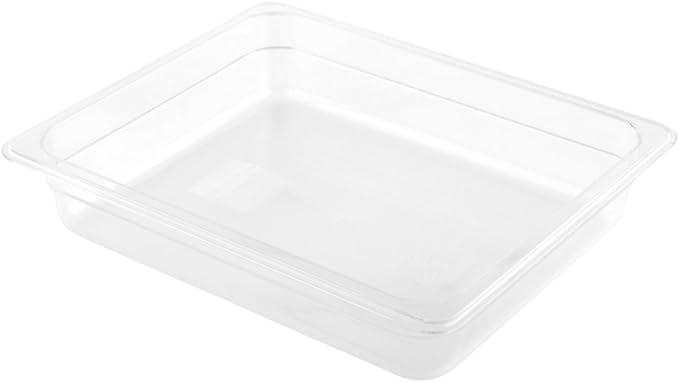 Restaurantware-2.5 Inch Deep Food Pans, 10 1/2 Size Commercial Food Storage Container - Freezable, Break-Resistant, Clear Plastic Cold Pans, Dishwashable, For Kitchens, Restaurants, Or Cafeterias