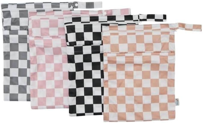 Wet Dry Bag Reusable Waterproof Swimming Bag Travel Beach Pool Yoga Gym Bag for Baby Cloth Diaper Swimsuits Wet Clothes Two Zipper Pockets 3 Pack 3L14