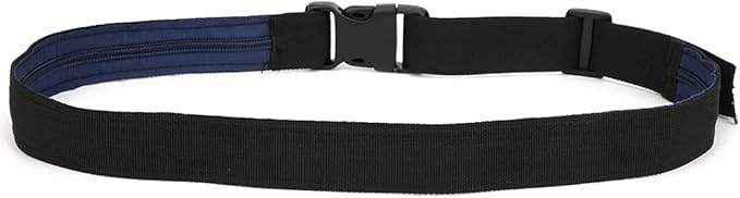 Anti Theft Money Belt with Zipper Pocket, Sports Waist Bag for Outdoor Activities, Concealed Wallet Belt for Running Travel Hiking, Durable Polyester Belt with Secure Release Buckl (3CM)