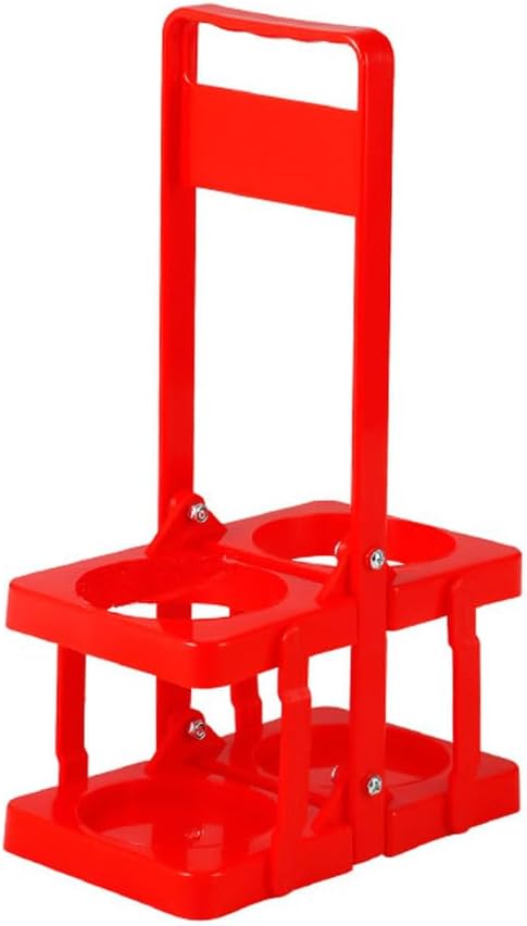Portable Plastic Drink Carrier,Reusable Red Beer Bottle Coffee Cup Holder,Tea Bottle Drink Caddy for Delivery,2 Holes Cup Holders with Handle for Catering Restaurant Travel Car