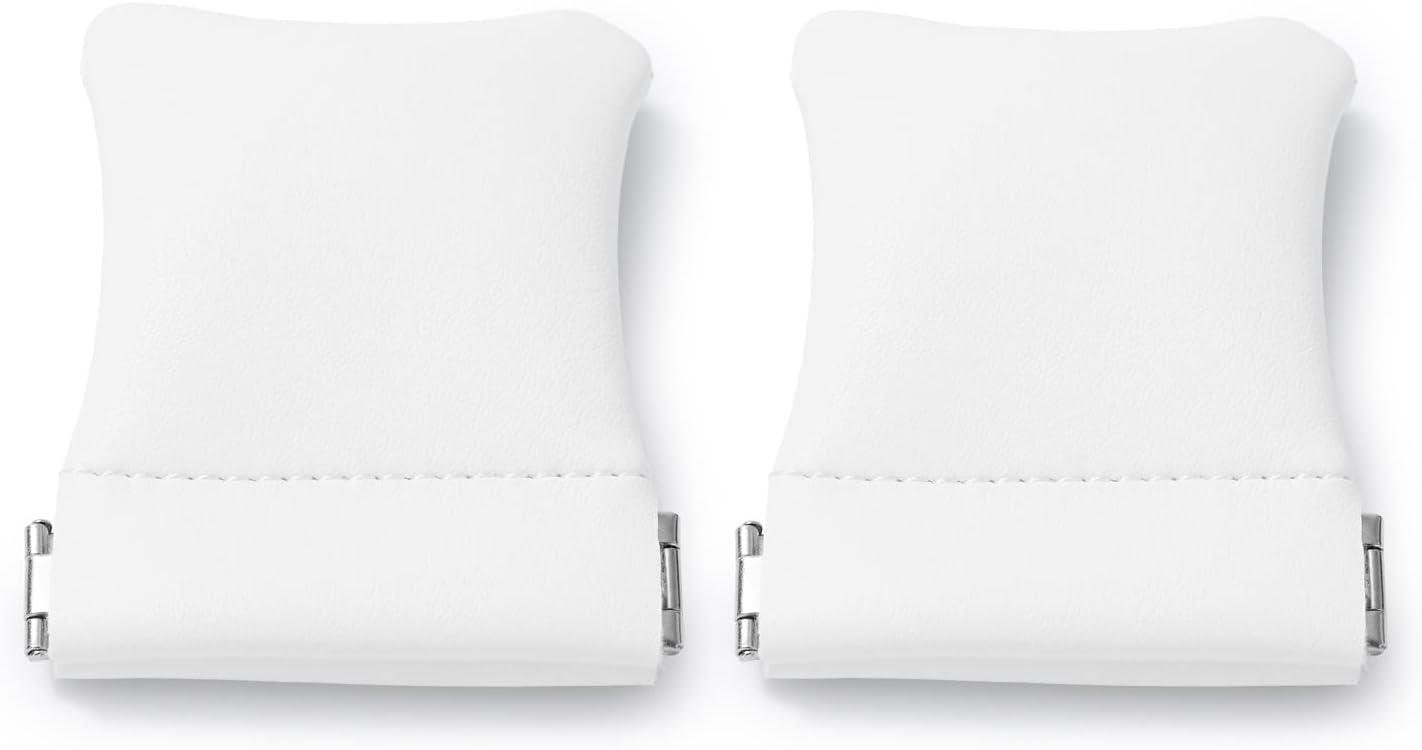 2 Pack PU Leather Slim Engagement Wedding Ring Pouch Leather Jewelry Pouch Christmas,Wedding Party Favor Gift Bag(Pearl White)