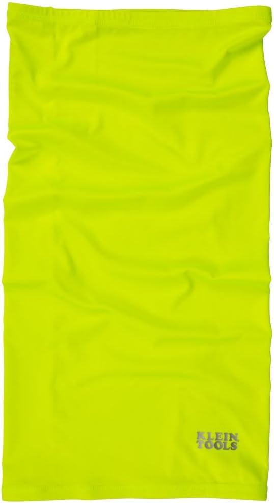 KLEIN TOOLS 60465 Cooling Band for Neck and Face with Evaporative Performance Knit Fabric, Cools Instantly When Wet, UPF 50 Protection, Yellow