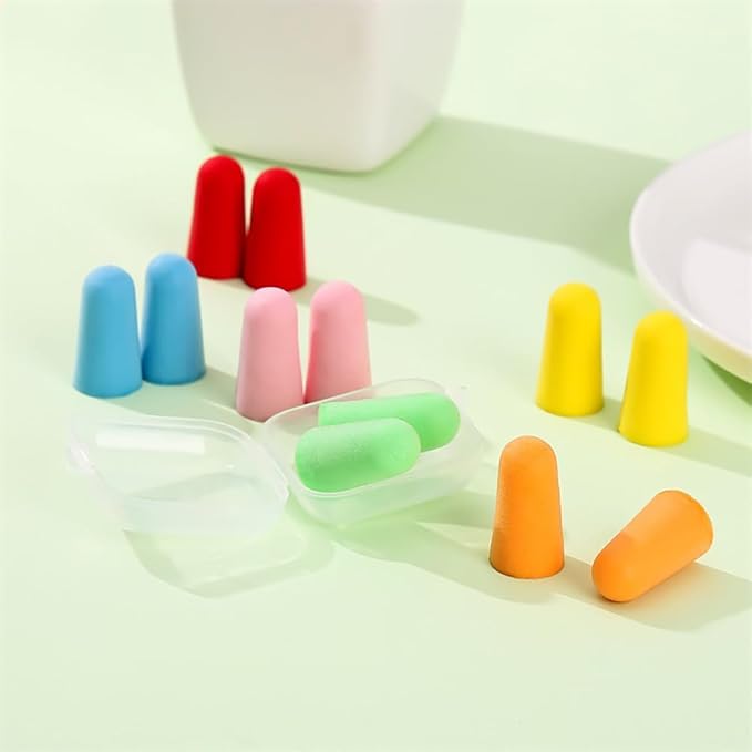24 Sets Soft Foam Earplugs Noise Cancelling Ear Plugs Sound Blocking Earplugs Hearing Protection Ear Plugs with Case