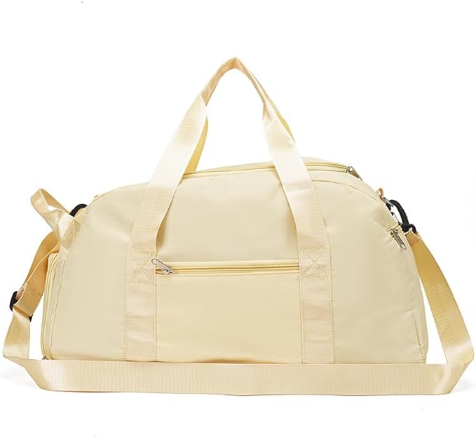 Gym Duffle Bag for Men Women, 3 in 1 Sports Duffle Bag with Shoe Compartment, Large Lightweight Weekender Travel Duffel Bag, Carry on Backpack (Yellow)