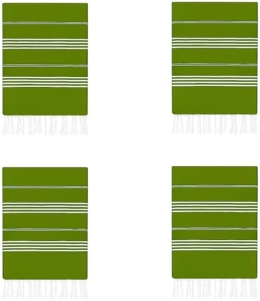 HAVLULAND Turkish Beach Towels Pack 4 – Oversized, Quick-Dry & Sand-Free | Lightweight, Absorbent Bath Towels for Travel, Pool, Vacation & Beach Blanket | 40” x 72” Bulk Set – Army Green