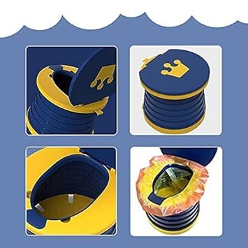 portable, foldable potty seat for toddler, Training Toilet Seat Emergency Toilet for Car, Camping, Outdoor, indoor (blue, small)