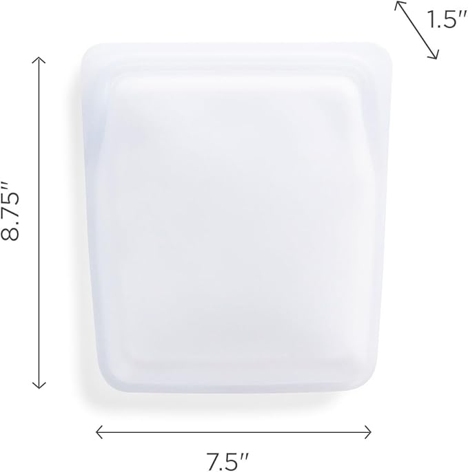 Stasher Silicone Reusable Storage Bag, Quart Bag, Reusable Freezer Bags, Microwave, Dishwasher, Oven Safe, Sous Vide, Eco Friendly, Lunch Container, Food-safe Silicone Snack Bags, 64 oz, Clear | Reusable Food Bag