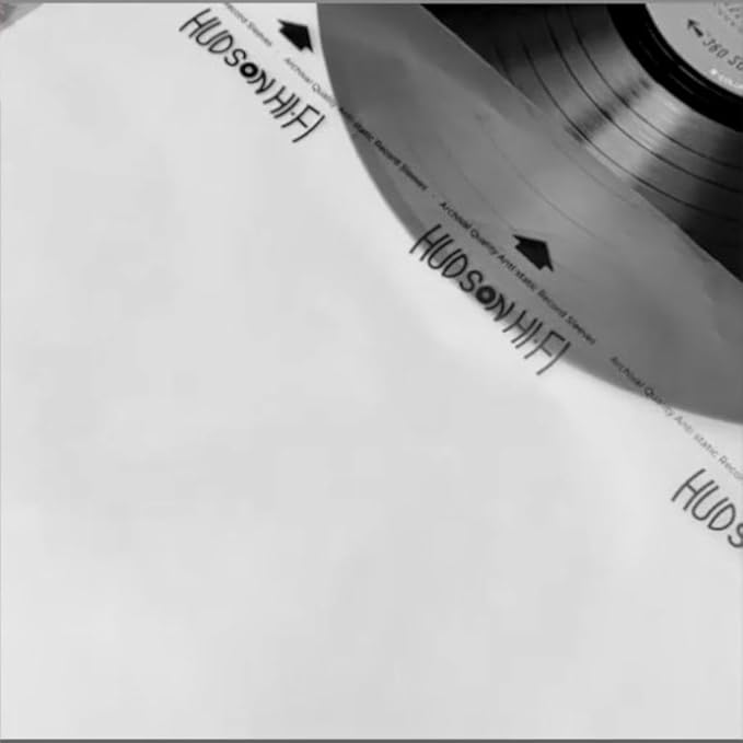 Hudson Hi-Fi Anti-Static Vinyl Record Sleeves - Durable Clear Disc Sleeves- Protect Your LP Albums from Scratches, Dust & Dirt - Acid-Free Rice Paper Disc Covers, 250x Inner Sleeves