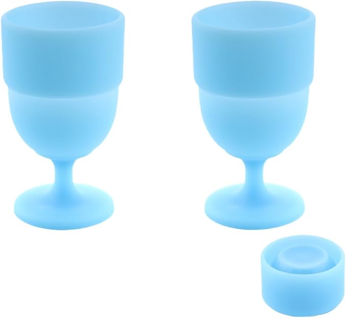 2 Pack Portable Collapsible Silicone Wine Glasses Travel Camp Wine Glasses for Picnic Indoor Outdoor Home Wedding Festival Anniversary Party, Reusable, Capacity 6.76 Oz