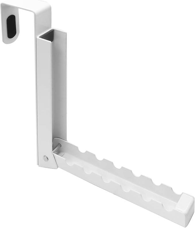 Uenhoy Foldable Over The Door Hanger Hooks for Clothes, Collapsible Folding Over The Door Drying Rack for Laundry Dorm Bedroom, Portable Clothing Coat Rack Overdoor Hanger, White