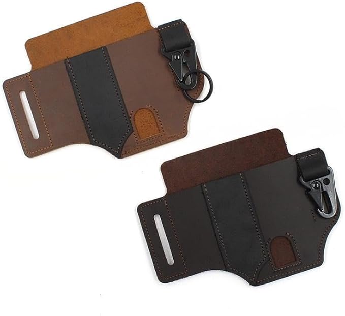 Leather Multitool Sheath & Holster | EDC Belt Pouch for Flashlight, Pen, Keys |Handmade Organizer for Camping, Hiking & Outdoor Use
