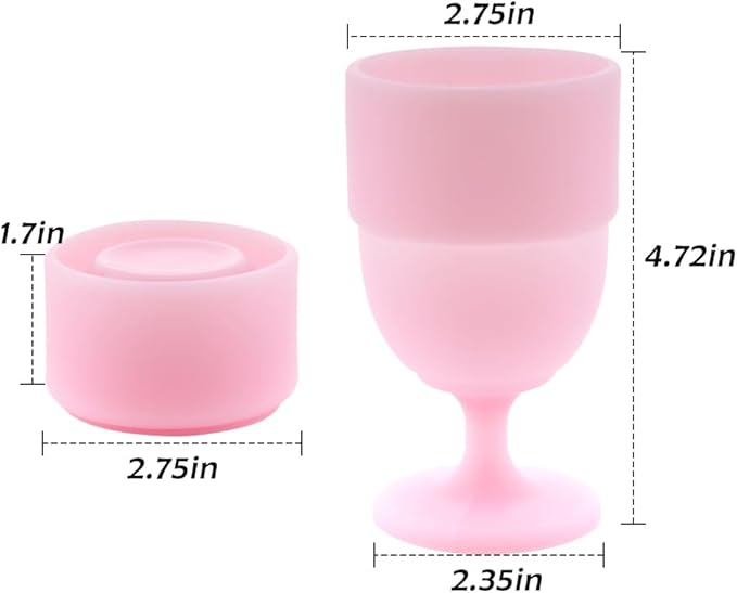 1 Pack Portable Collapsible Silicone Wine Glasses, Reusable Travel Camp Wine Glasses for Home Wedding Festival Anniversary Party Picnic Indoor Outdoor, Travel Silicone Wine Cups Capacity 6.76 Oz Pink