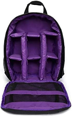 Waterproof SLR/DSLR Camera Backpack Shoulder Bag Travel Case For Canon Nikon Sony Digital Lens (Medium, Purple)