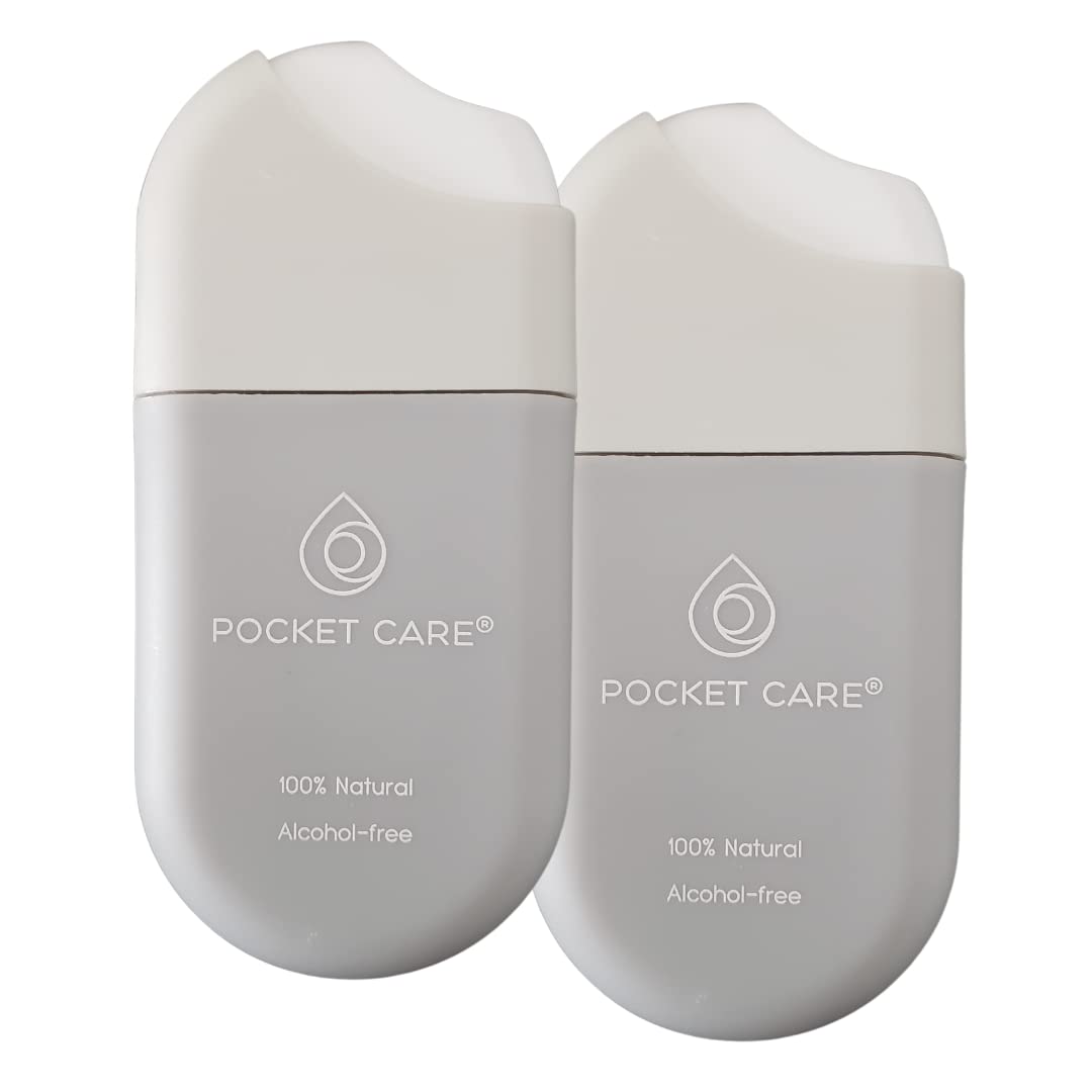 POCKET CARE | 2 Pack Peppermint Hand Cleanser Moisturizing Spray 1 Fl OZ- for Hands | Organic | Travel Size - Travel Accessories | 100% natural