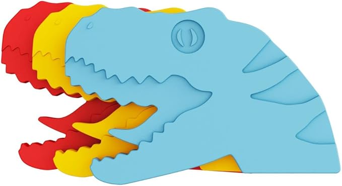 Healthy Packers® Slim Reusable Ice Packs for Lunch Boxes Kids and Adults | Long‑Lasting Thin Freezer Packs for Coolers, Bento Boxes, Lunch Bags, Travel, School Meals, and Meal Prep (3-Pack | Dinosaur)