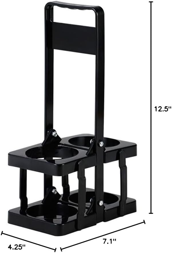 Portable Drink Carrier,Reusable Beer Bottle Coffee Cup Holder,Beer Bottle Drink Caddy for Delivery,2 Holes Cup Holders with Handle for Catering Restaurant Travel Car,Black