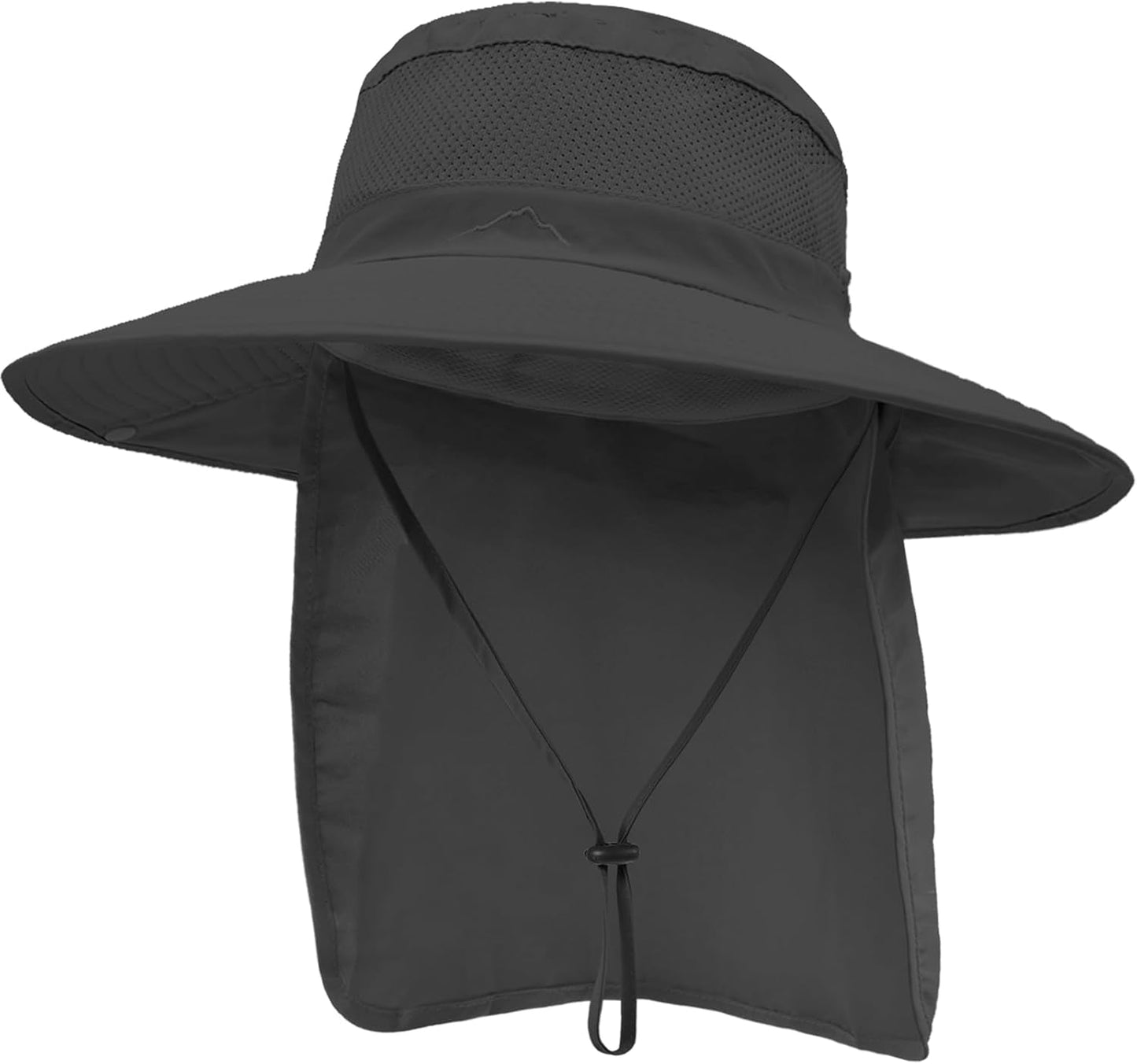 Outdoor Sun Hats with Stowable Neck Flap for Men Women UPF 50+ Mesh Summer Bucket Hat Wide Brim for Fishing Safari Hiking