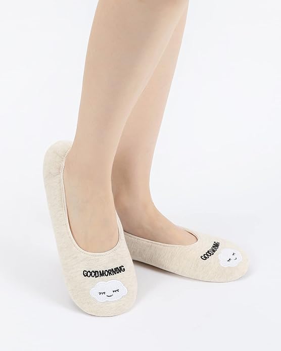 Panda Bros Women's Ballerina House Slippers,Anti-Skid Comfy Warm Ballet Style Slippers