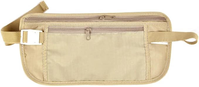 Thin Profile Money Belt Secure Travel Belt Bag Hidden Blocking Wallets Anti-Theft Passport Pouch Pack Small Travel Wall