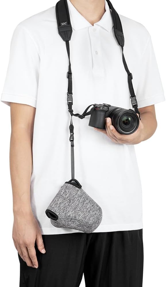 KIWIFOTOS Neoprene DSLR Camera Sleeve Compatible with Fujifilm X-T50 X-T10/X-T20/X-A1/X-A2/X-A3/X-M1 + 16-50mm/18-55mm Lens Olympus E-M10II Canon EOS R50 V Camera Case Pouch