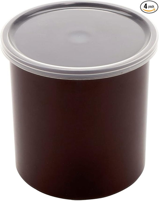G.E.T. CR-0120-RB-EC Round Food Storage Crock w/ Lid, 1.2 Quart, Reddish Brown (Set of 4)
