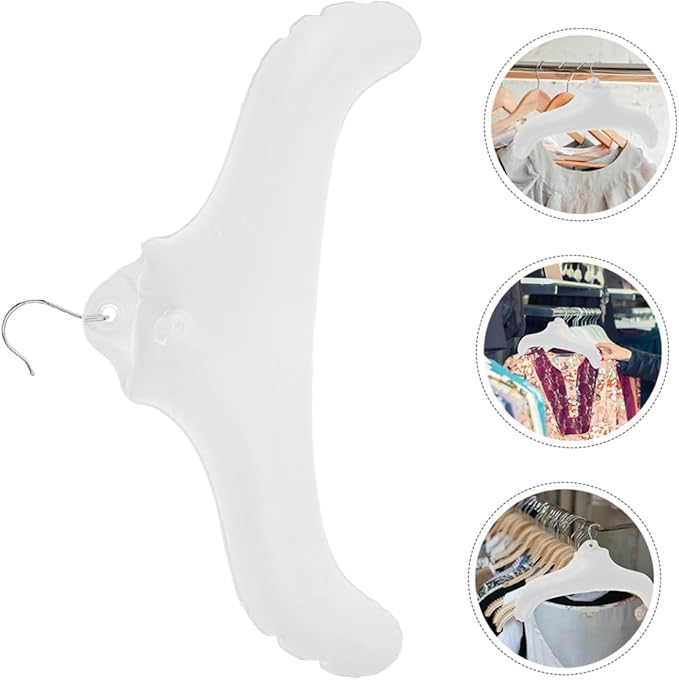 STOBAZA Inflatable Clothes Hanger Travel-Friendly Foldable Coat Holder for Storage and Drying Portable PVC Laundry Hanger for Camping and Outdoor Use