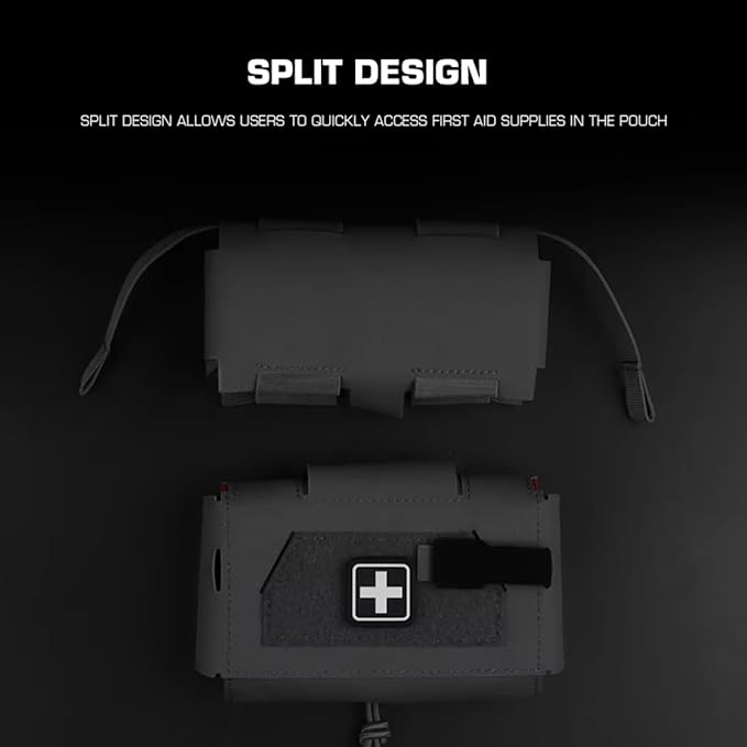 IFAKon Compact V3 Ifak Pouch for Trauma Kit, Quick Pull First Aid Pouch with 7 Pockets Adapt to Belt, MOLLE Plate Carrier Vest, Waistband, Chest Rigs.