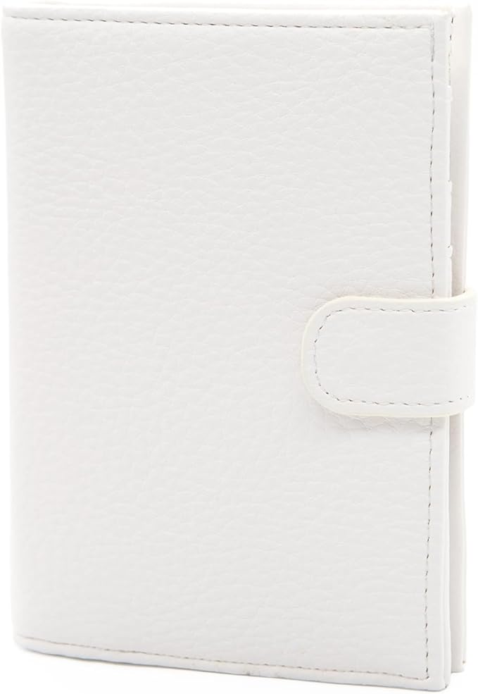 Long Keeper RFID Passport Holder Women Men PU Leather Travel Slim Wallet with Card Holders SIM Slots Zippered Coins Pocket (White)