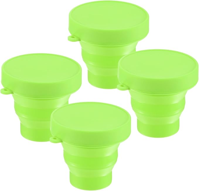 4 Pack Collapsible Travel Cup, 5.7oz(170ml) Silicone Portable Foldable Water Cup Bottle for Travel/Camping/Hiking, Reusable [Green]